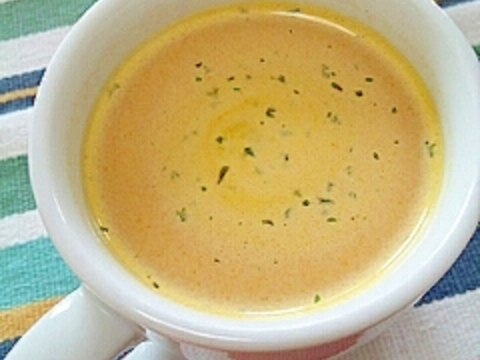 冷製かぼちゃスープで☆熱々きなこ牛乳スープ風♪